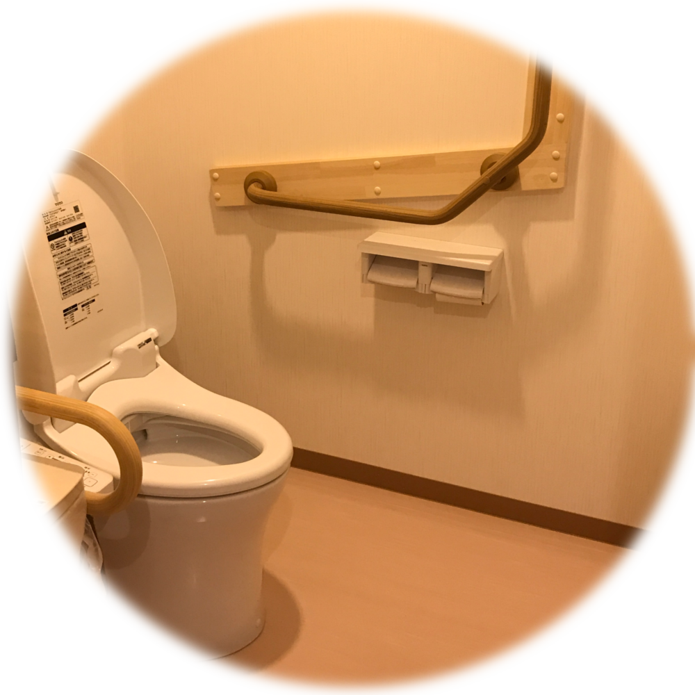 完全バリアフリーで広々としたトイレ